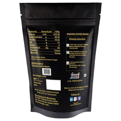 Monsoon Malabar | Roasted & Ground | Filter Coffee Pouch