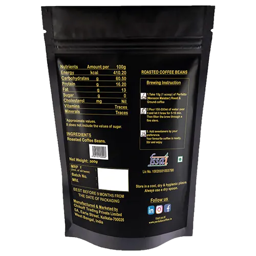 Monsoon Malabar | Roasted & Ground | Filter Coffee Pouch